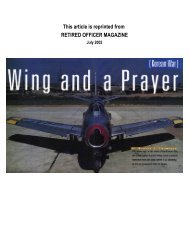 This article is reprinted from RETIRED OFFICER MAGAZINE