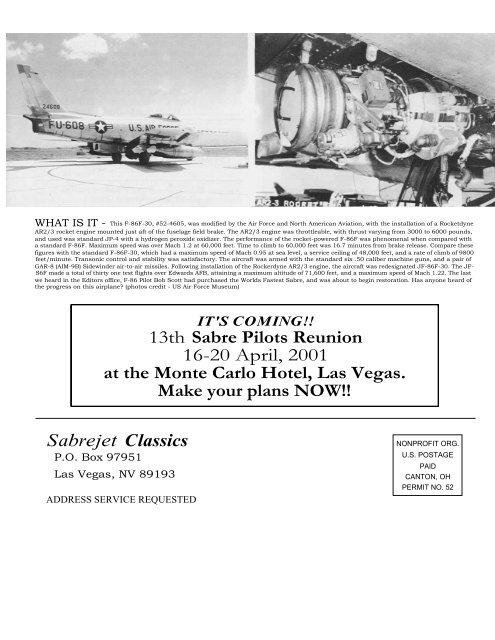 Volume 8 Number 1 Spring 2000 - Sabre Pilots Association