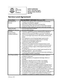 Service Level Agreement - Safety.dept.shef.ac.uk