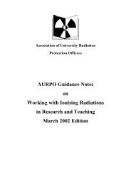 AURPO Guidance Notes on Working with Ionising Radiations in ...