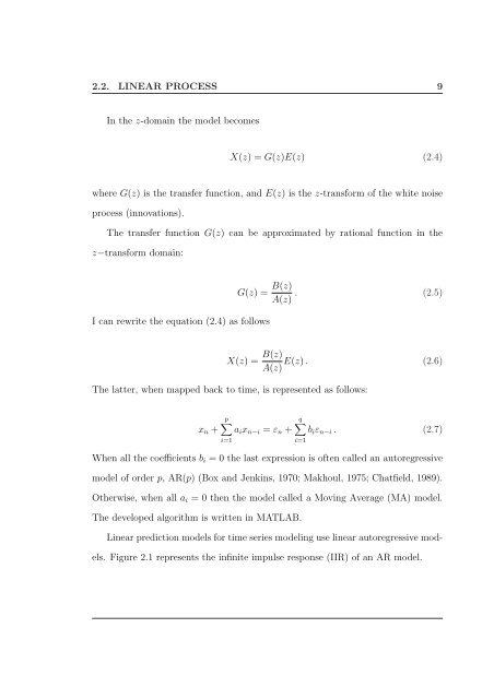 Soner Bekleric Title of Thesis: Nonlinear Prediction via Volterra Ser