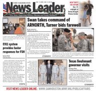 Swan takes command of ARNORTH, Turner bids farewell - Fort Sam ...