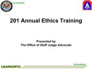201 Annual Ethics Training - Fort Sam Houston