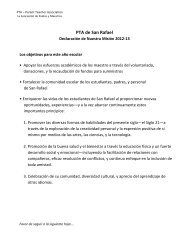 PTA Mission statement, en espanol