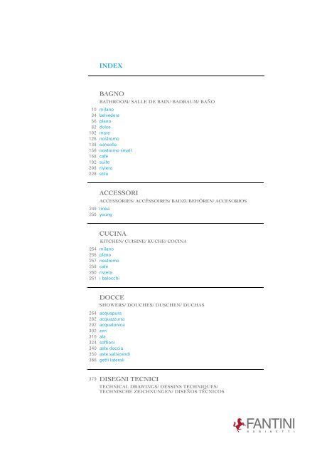 index bagno accessori cucina docce disegni tecnici - Terra Italia