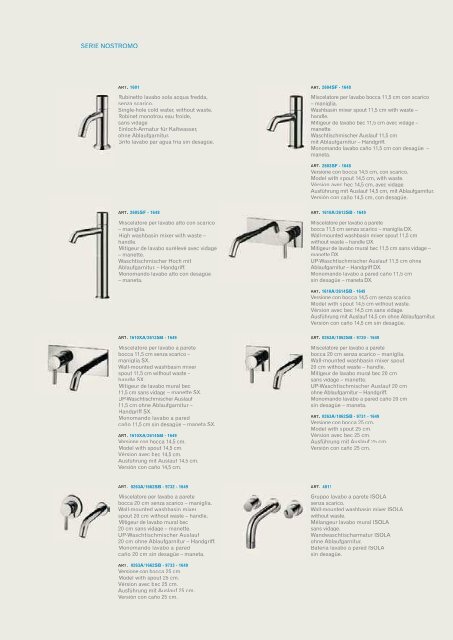 index bagno accessori cucina docce disegni tecnici - Terra Italia