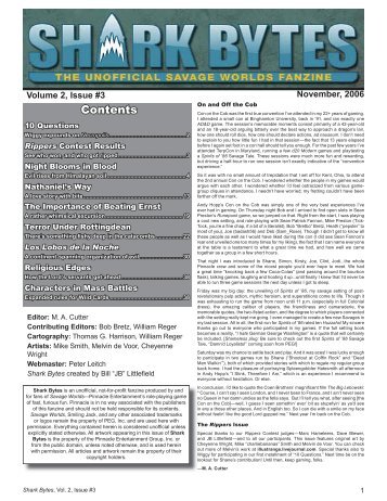 Volume 2, Issue #3 - Savagepedia