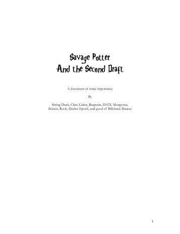 Savage Potter And the Second Draft - Savagepedia