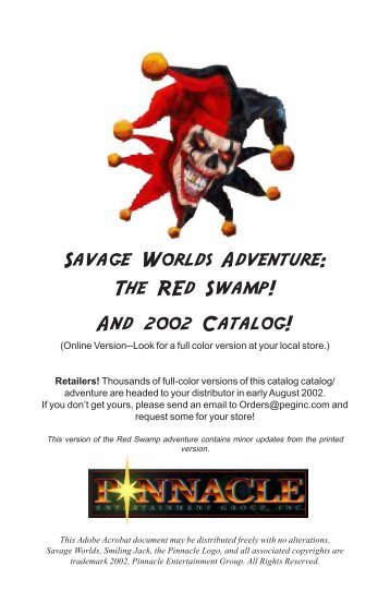 Savage Worlds Adventure: The REd Swamp! And ... - Savagepedia