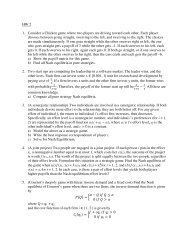 HW 2 1. Consider a Chicken game where two players are driving ...