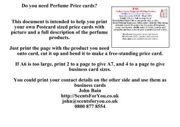Product CardsInfo - ScentsForYou