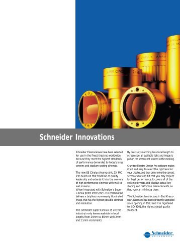 Schneider Innovations - Schneider Optics