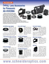 Accessories for Panasonic HVX200 - Schneider Optics