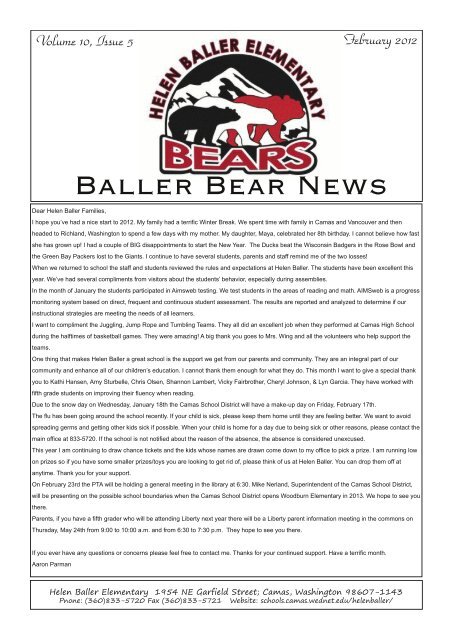 Baller Bear News - Camas School District
