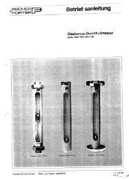 Fischer & Porter Glaskonus-Durchflussmesser Serie 10A1187 ...