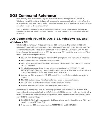 DOS Command Reference