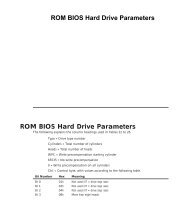 ROM BIOS Hard Drive Parameters