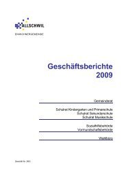 Geschäftsberichte 2009 - Gemeinde Allschwil