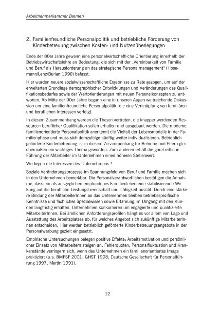 Betriebsbezogene Kinderbetreuung in Bremen Dokumentation einer ...