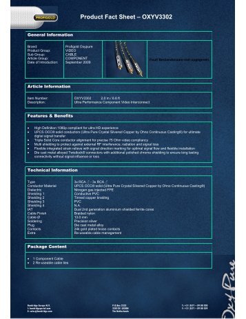 Product Fact Sheets Profigold OxyPure