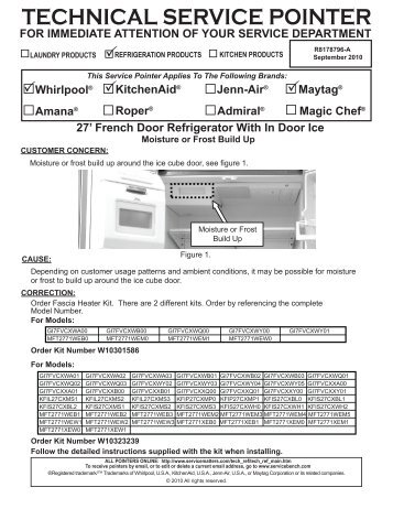 TECHNICAL SERVICE POINTER - Whirlpool