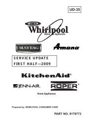 UD-35 SERVICE UPDATE FIRST HALF—2009 - Whirlpool