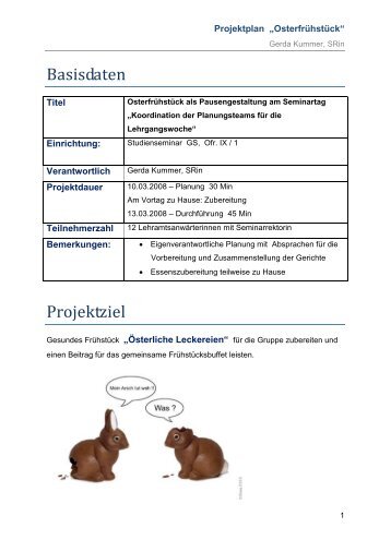 Projektplan - Seminar Grundschule Forchheim