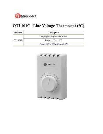 OTL101C Line Voltage Thermostat (°C)