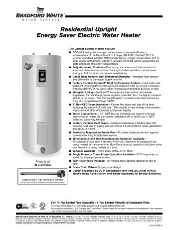 Residential Upright Energy Saver Electric Water Heater