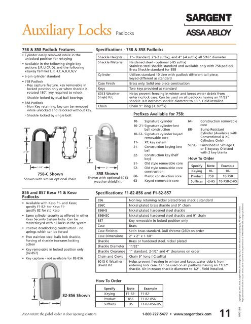 Specialty Locks & Trims