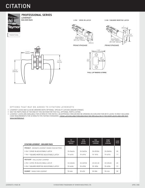 Specialty Locks & Trims