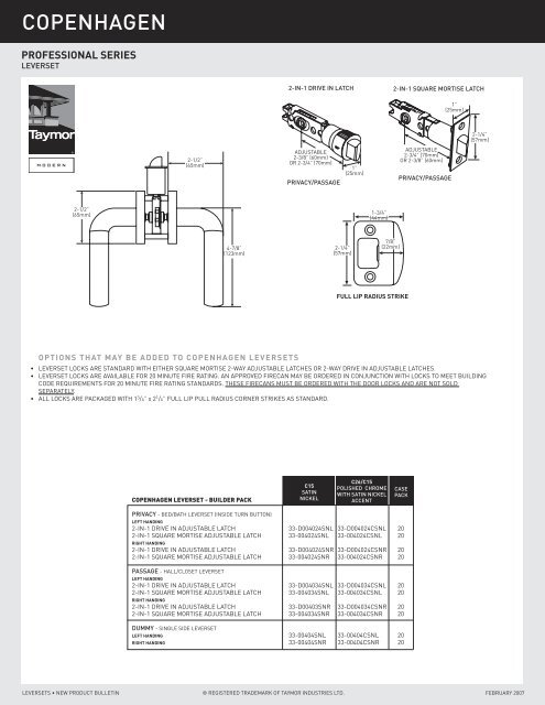 Specialty Locks & Trims