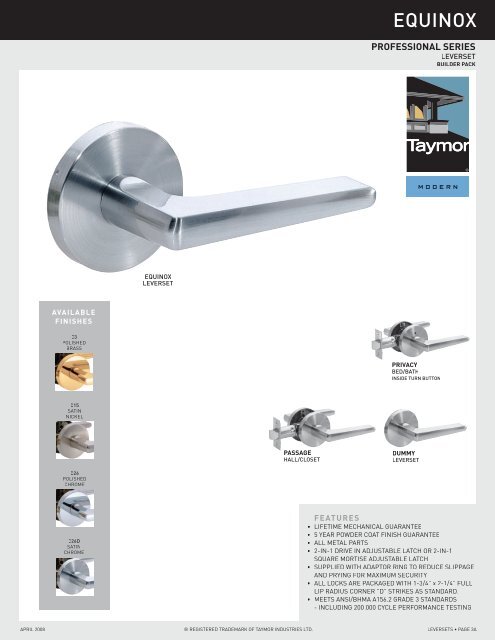 Specialty Locks & Trims