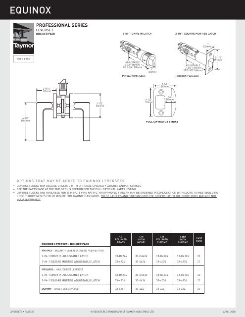 Specialty Locks & Trims