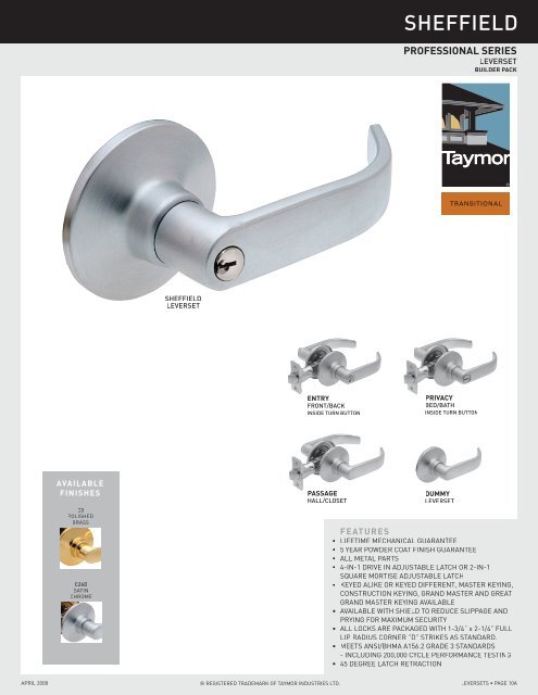 Specialty Locks & Trims