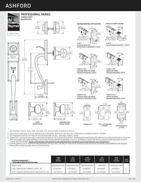 Specialty Locks & Trims