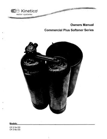 Owners Manual Commercial Plus Softener Series