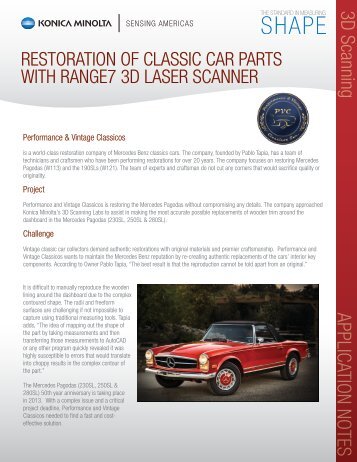 Restoration of Classic Car Parts With RANGE7 3D Laser Scanner