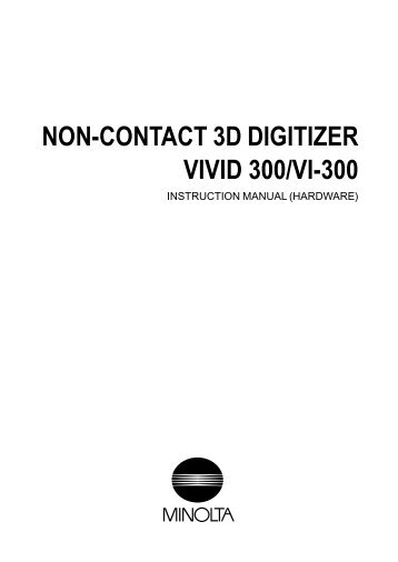 Vivid 300 Manual - Konica Minolta Sensing Americas, Inc.