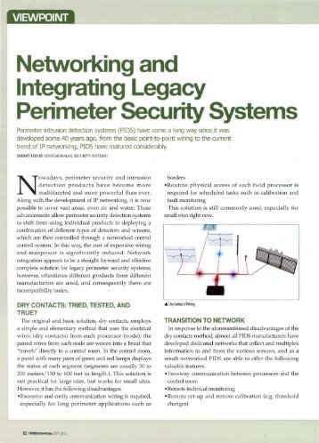 Networking and Integrating Legacy Perimeter Security ... - Senstar