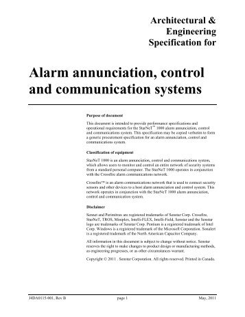 StarNeT 1000 – A&E Spec - Senstar