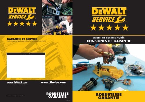 Directives concernant la garantie - Dewalt