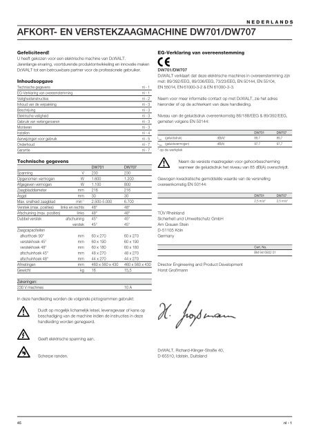 DW701 DW707 - Service - DeWalt