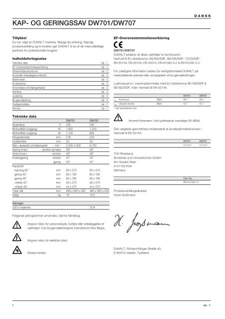 DW701 DW707 - Service - DeWalt