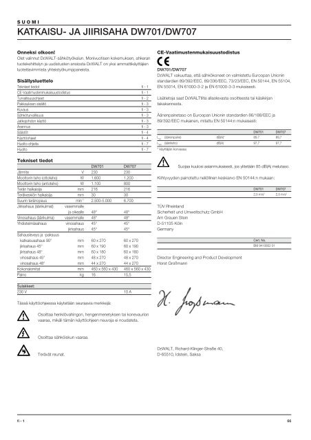 DW701 DW707 - Service - DeWalt