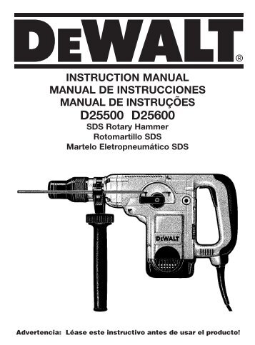 Instruction Manual - Service - DeWALT
