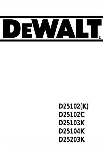 d25203k - Service - DeWALT