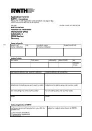 Registration Form for - RWTH Aachen