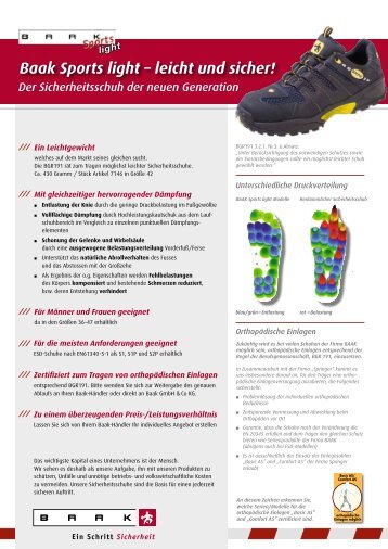 Baak Sports light â leicht und sicher! - arbeitsschutz-mueller.de