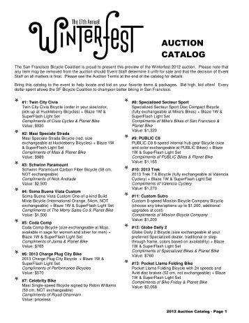 TO Download the Winterfest Auction Catalog - San Francisco ...